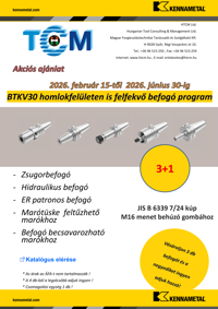 Kennametal – BTKV30 homlokfelületen is felfekvő befogó program