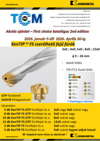 Kennametal – KenTIP FS cserélhető fejű fúrók