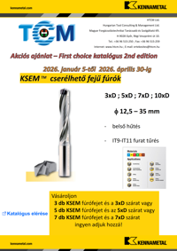 Kennametal – KSEM cserélhető fejű fúrók