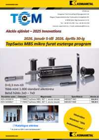 Kennametal – TopSwiss MBS mikro furat eszterga program