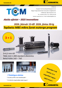 Kennametal – TopSwiss MBS mikro furat eszterga program